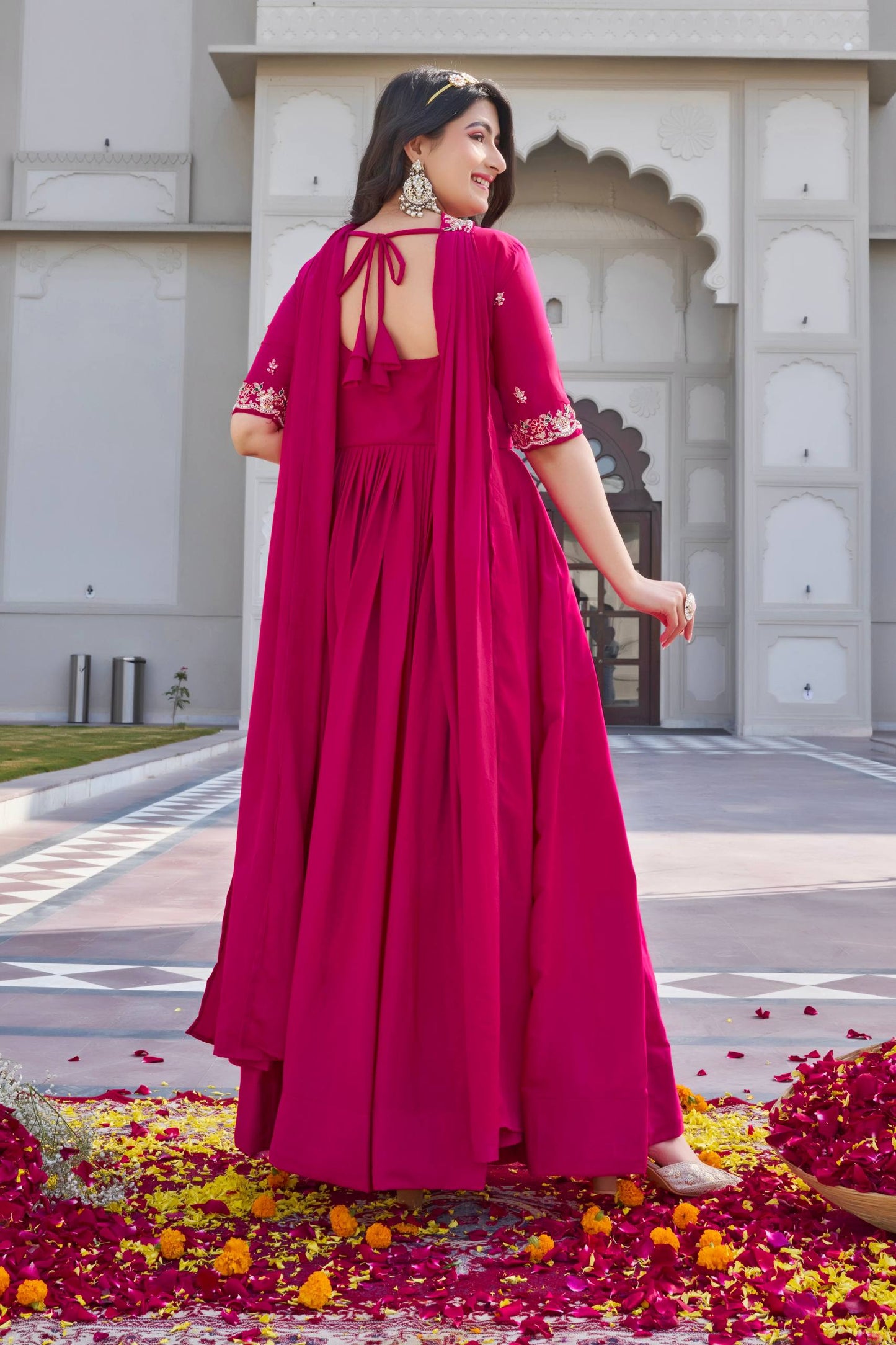 Crep Silk Gown Dupatta