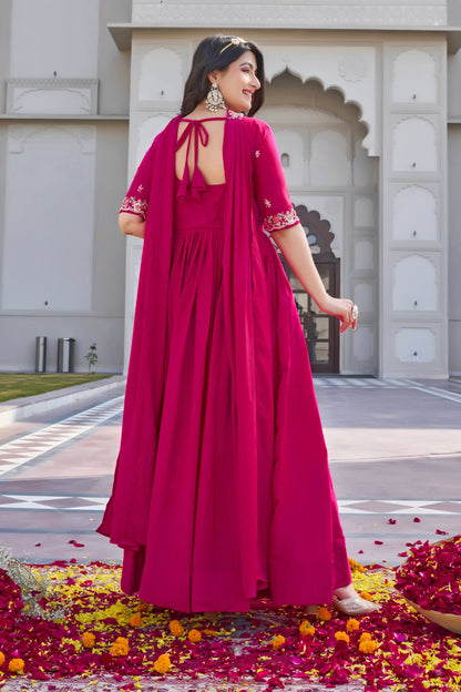 Crep Silk Gown Dupatta