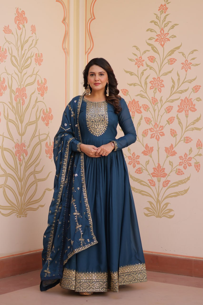 Festival Wear Gown Dupatta