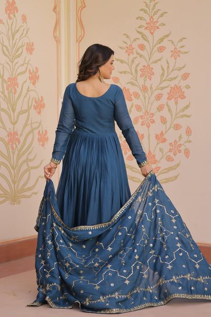 Festival Wear Gown Dupatta
