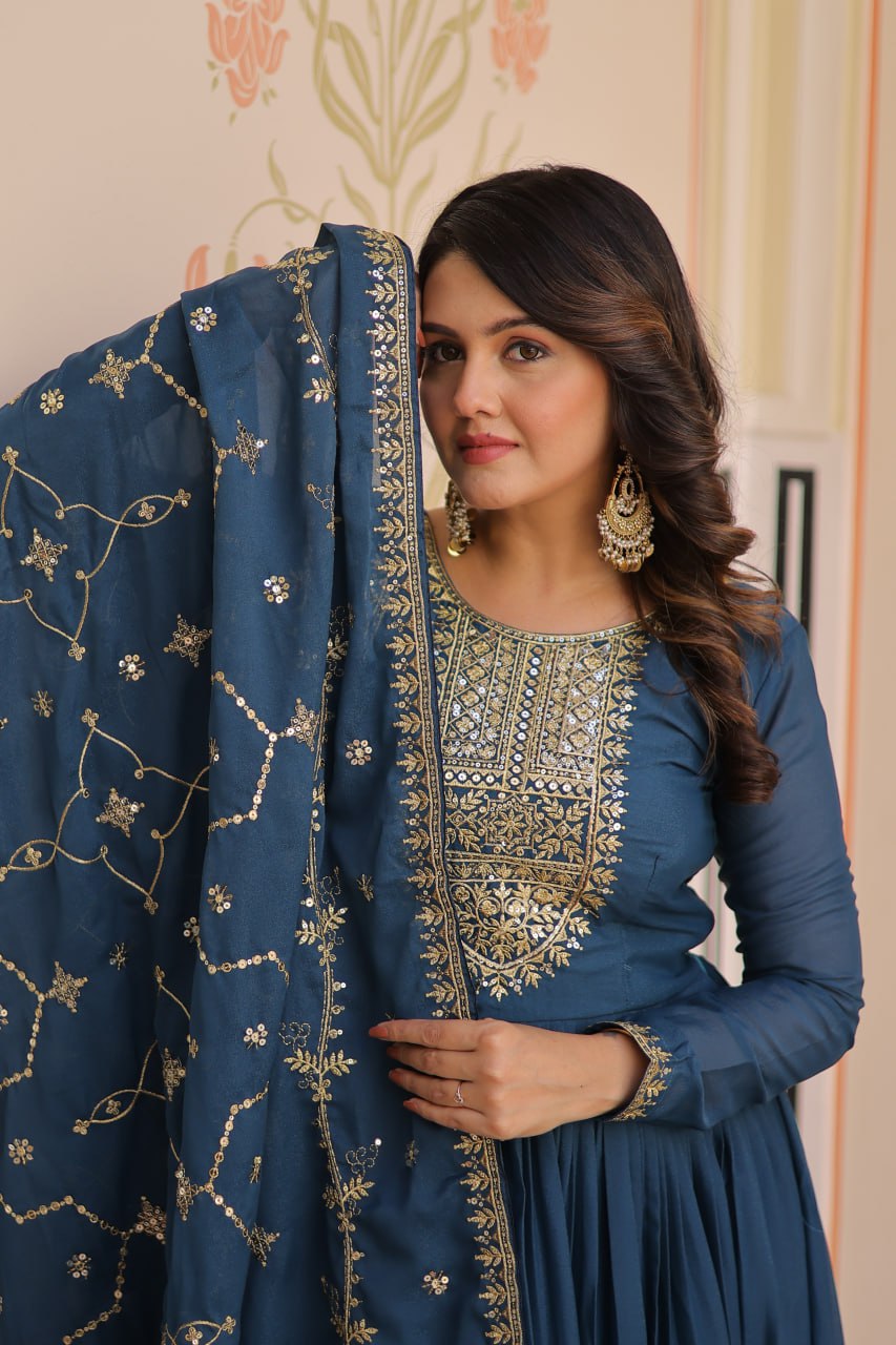 Festival Wear Gown Dupatta