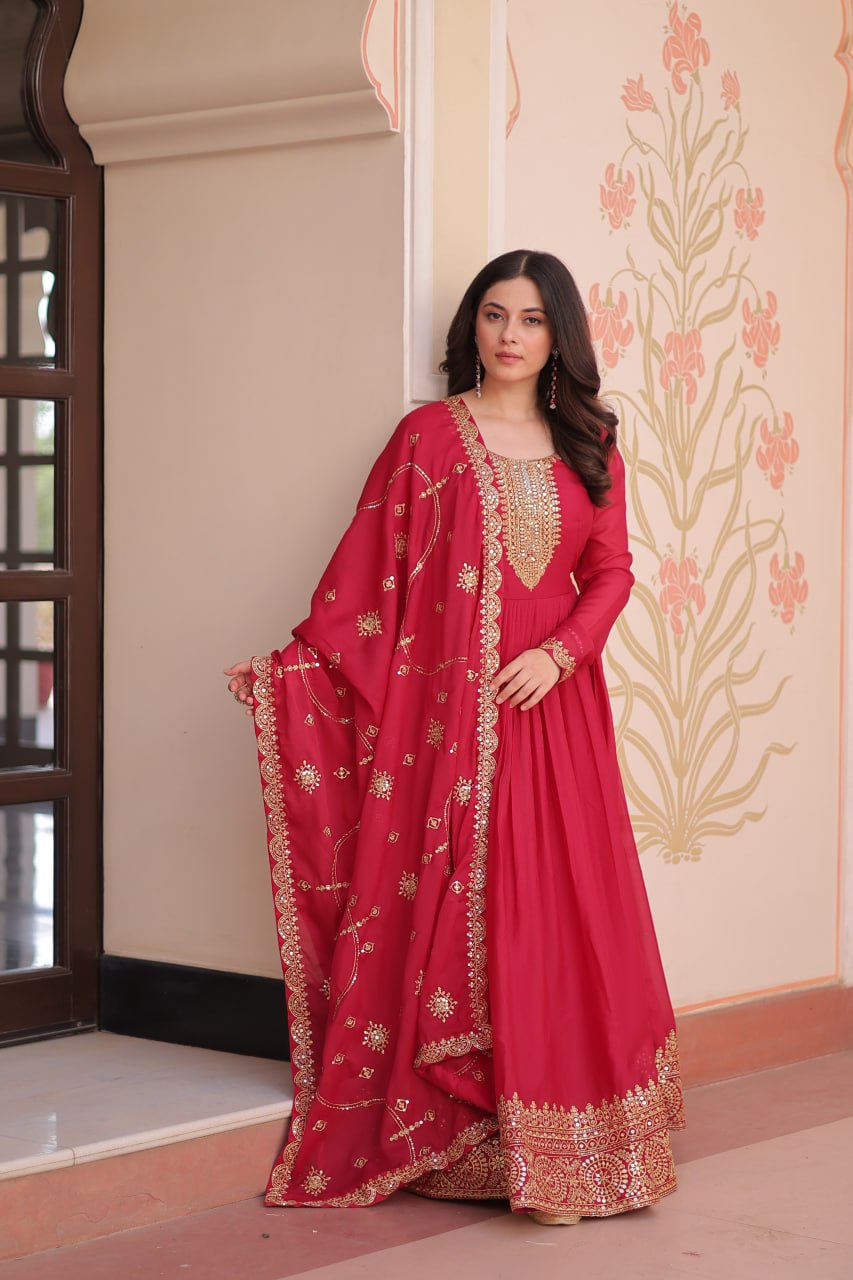Festival Wear Gown Dupatta