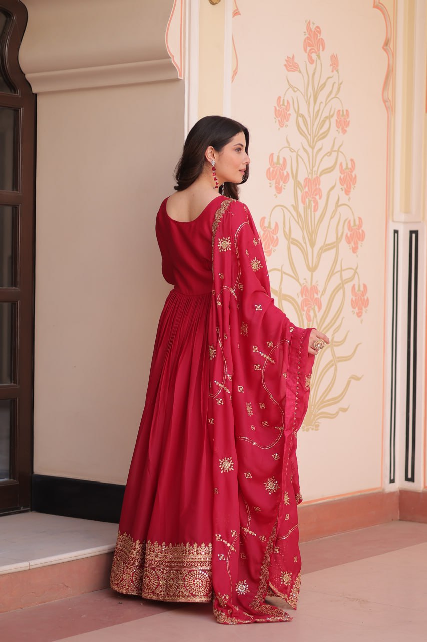 Festival Wear Gown Dupatta