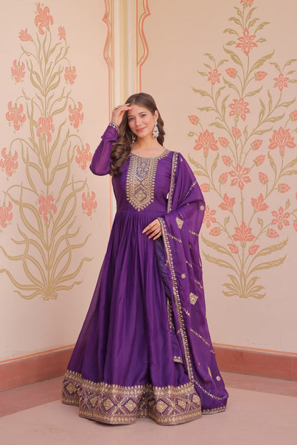 Festival Wear Gown Dupatta