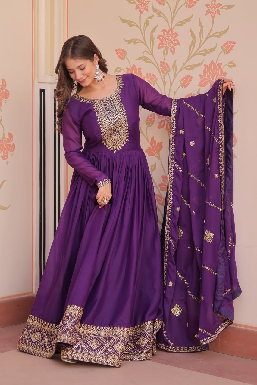 Festival Wear Gown Dupatta
