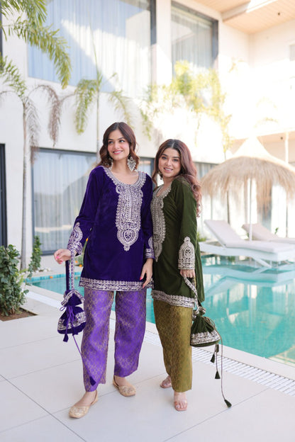 Velvet Kurti Pair