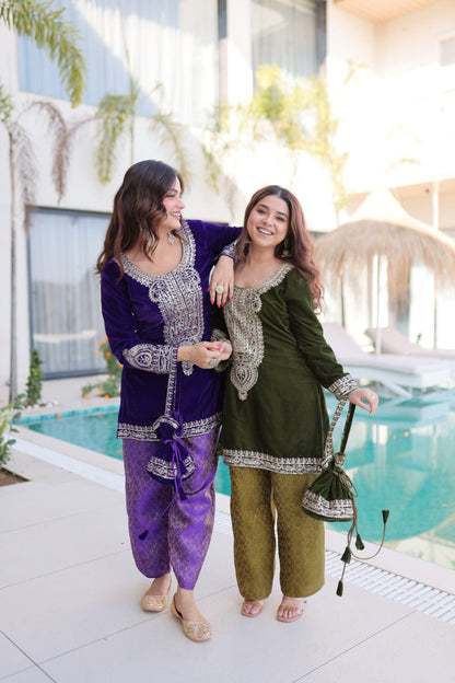 Velvet Kurti Pair