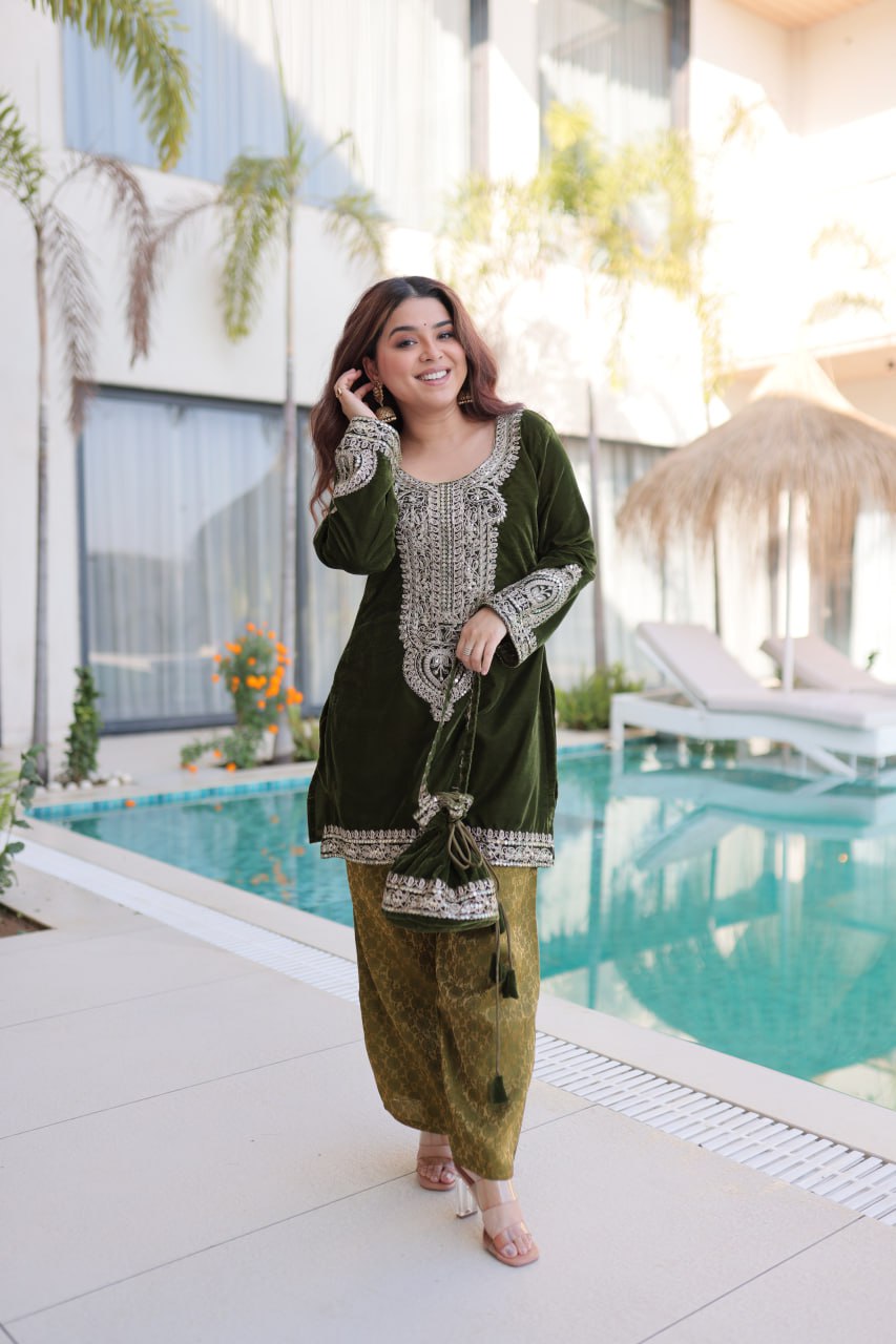 Velvet Kurti Pair