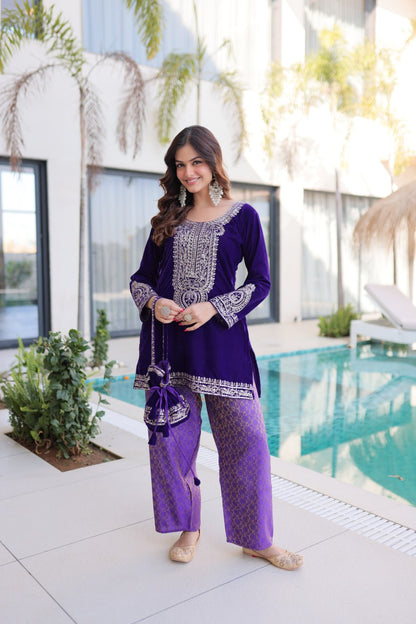 Velvet Kurti Pair