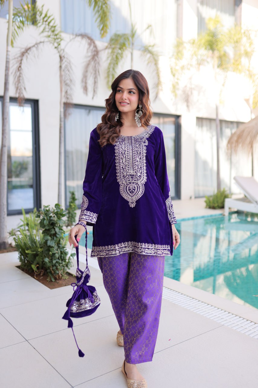Velvet Kurti Pair