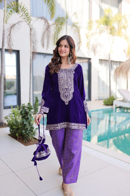 Velvet Kurti Pair