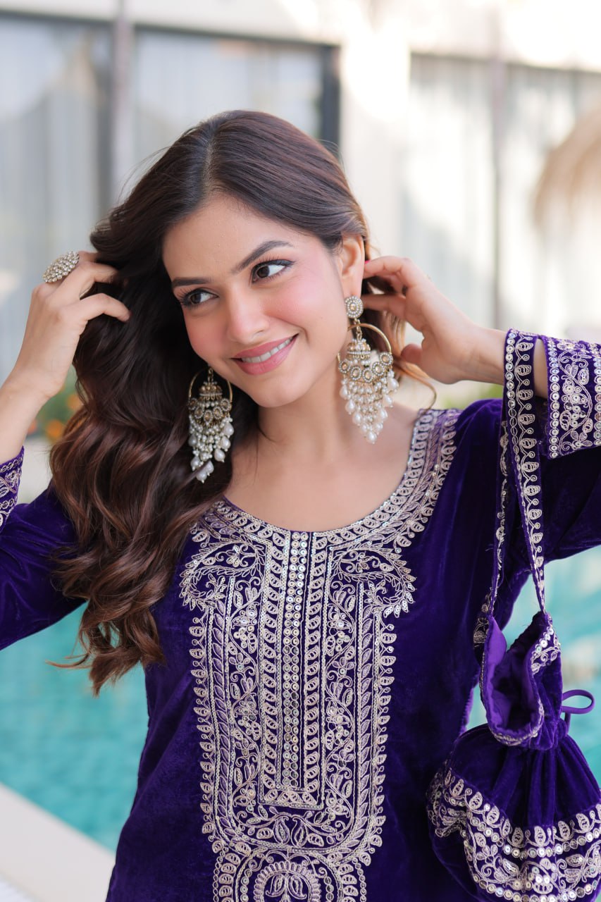 Velvet Kurti Pair