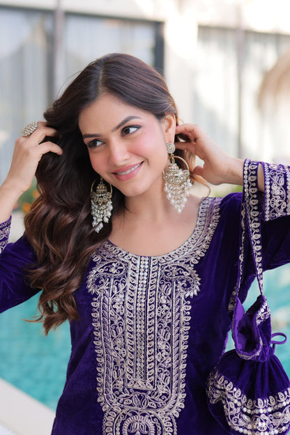 Velvet Kurti Pair