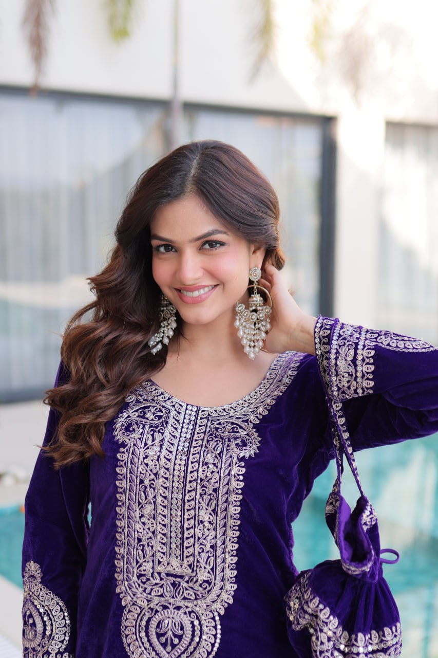 Velvet Kurti Pair