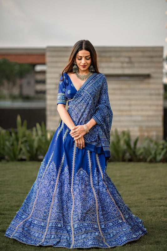 Vaishali Silk Bnadhani Lehenga Choli