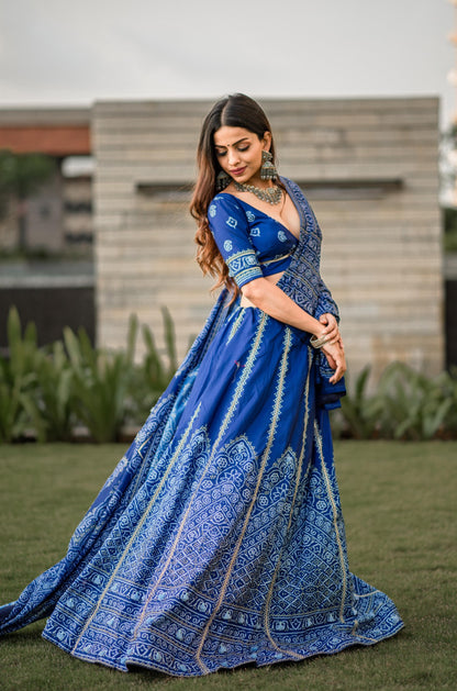 Vaishali Silk Bnadhani Lehenga Choli
