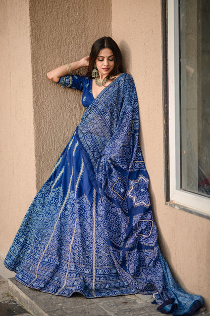 Vaishali Silk Bnadhani Lehenga Choli