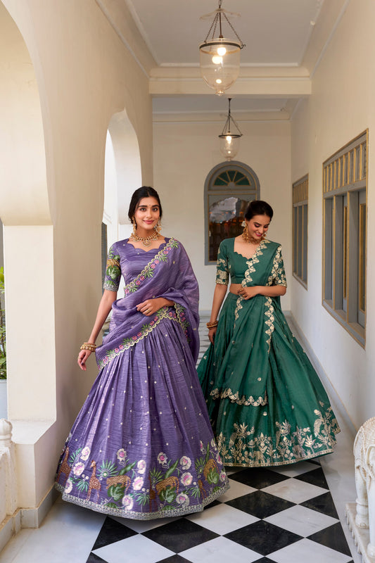 Gold Crush Wedding Lehenga Choli