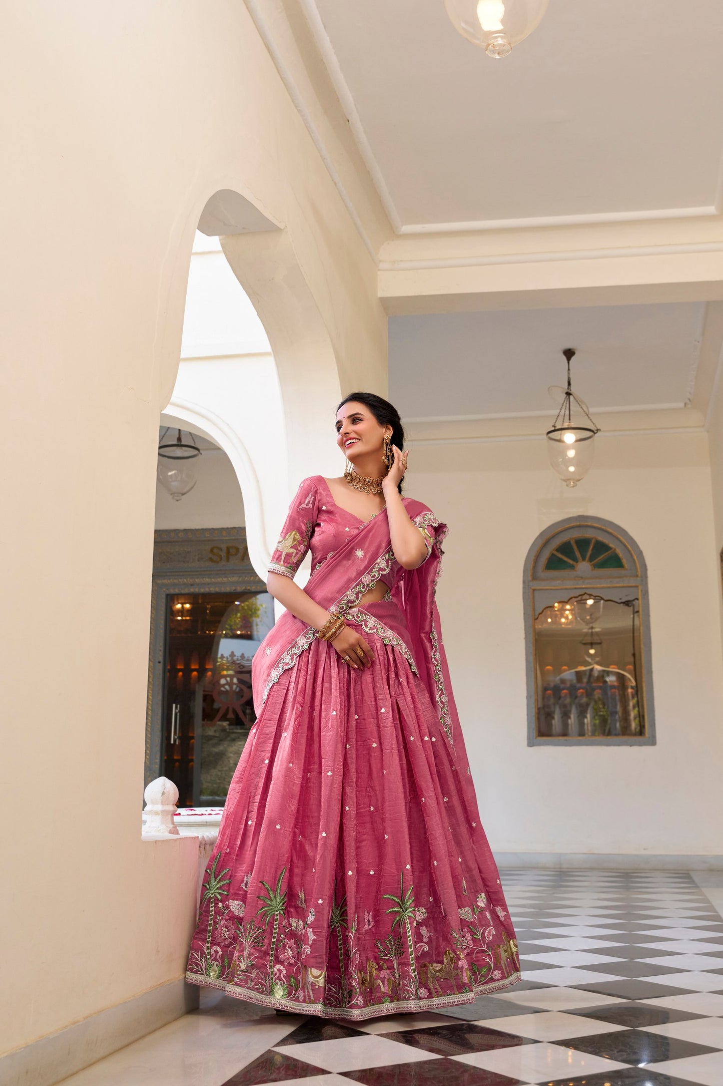 Gold Crush Wedding Lehenga Choli