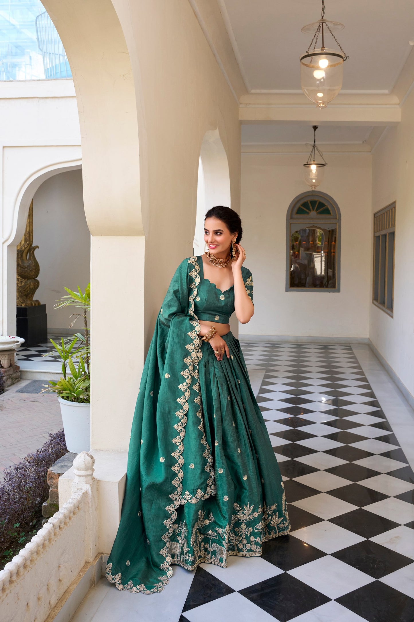 Gold Crush Wedding Lehenga Choli
