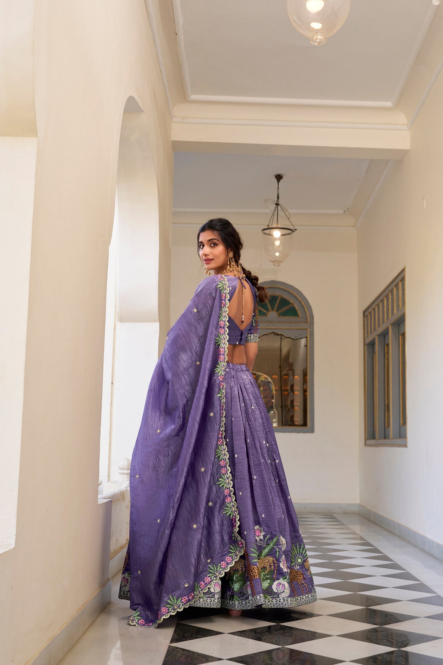 Gold Crush Wedding Lehenga Choli