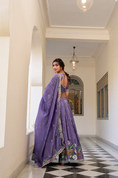 Gold Crush Wedding Lehenga Choli