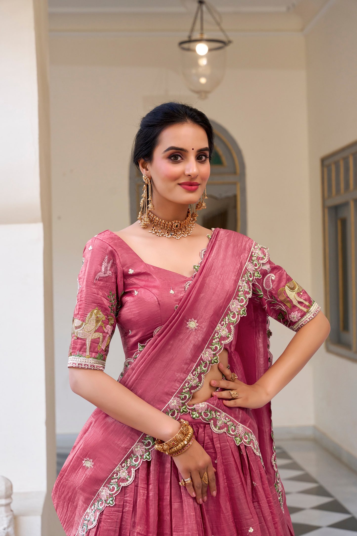 Gold Crush Wedding Lehenga Choli