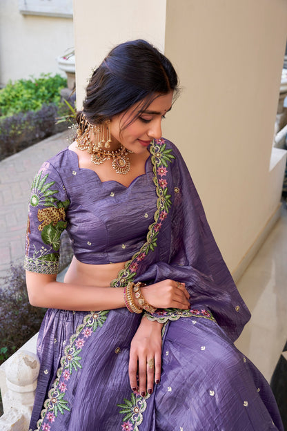 Gold Crush Wedding Lehenga Choli