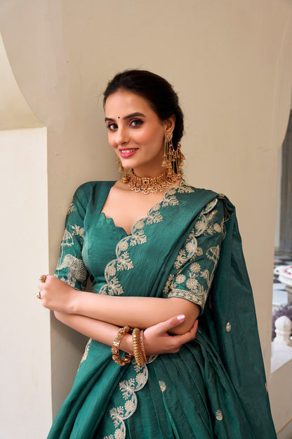 Gold Crush Wedding Lehenga Choli