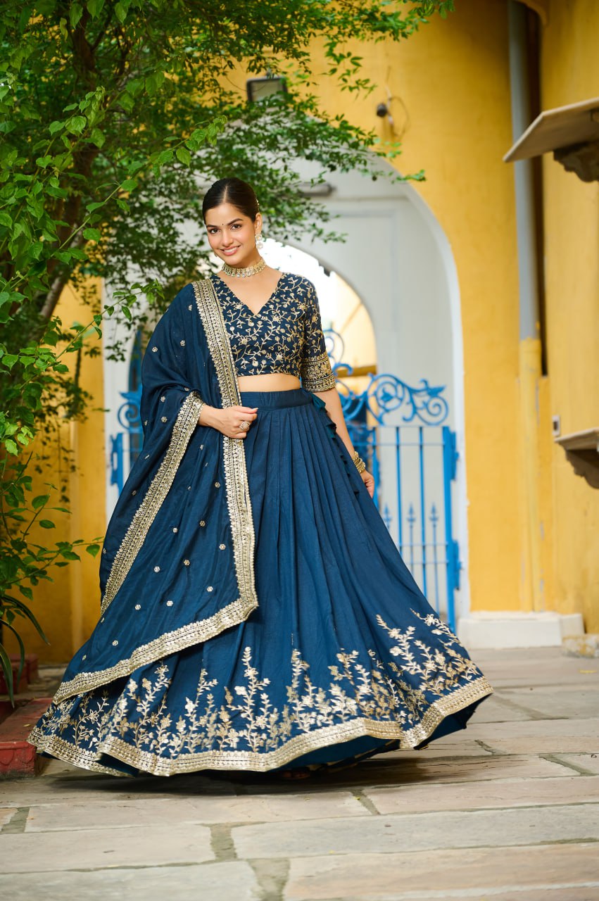 Vichitra Silk Wedding Lehenga