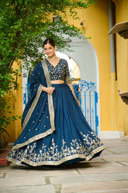 Vichitra Silk Wedding Lehenga