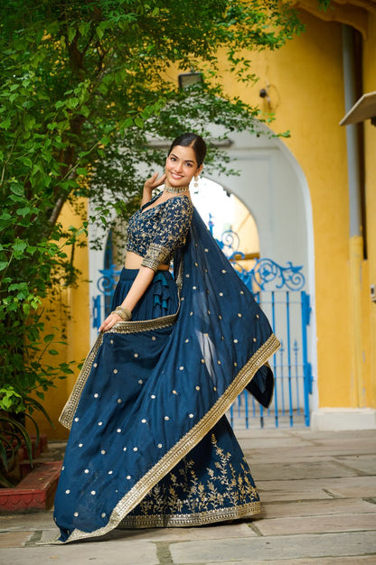 Vichitra Silk Wedding Lehenga