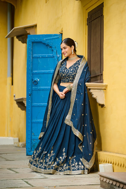 Vichitra Silk Wedding Lehenga