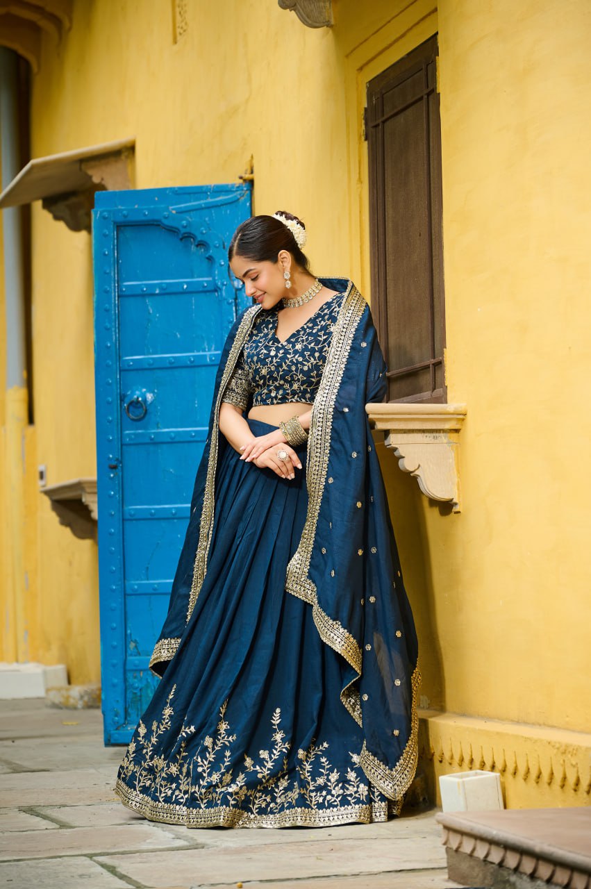 Vichitra Silk Wedding Lehenga