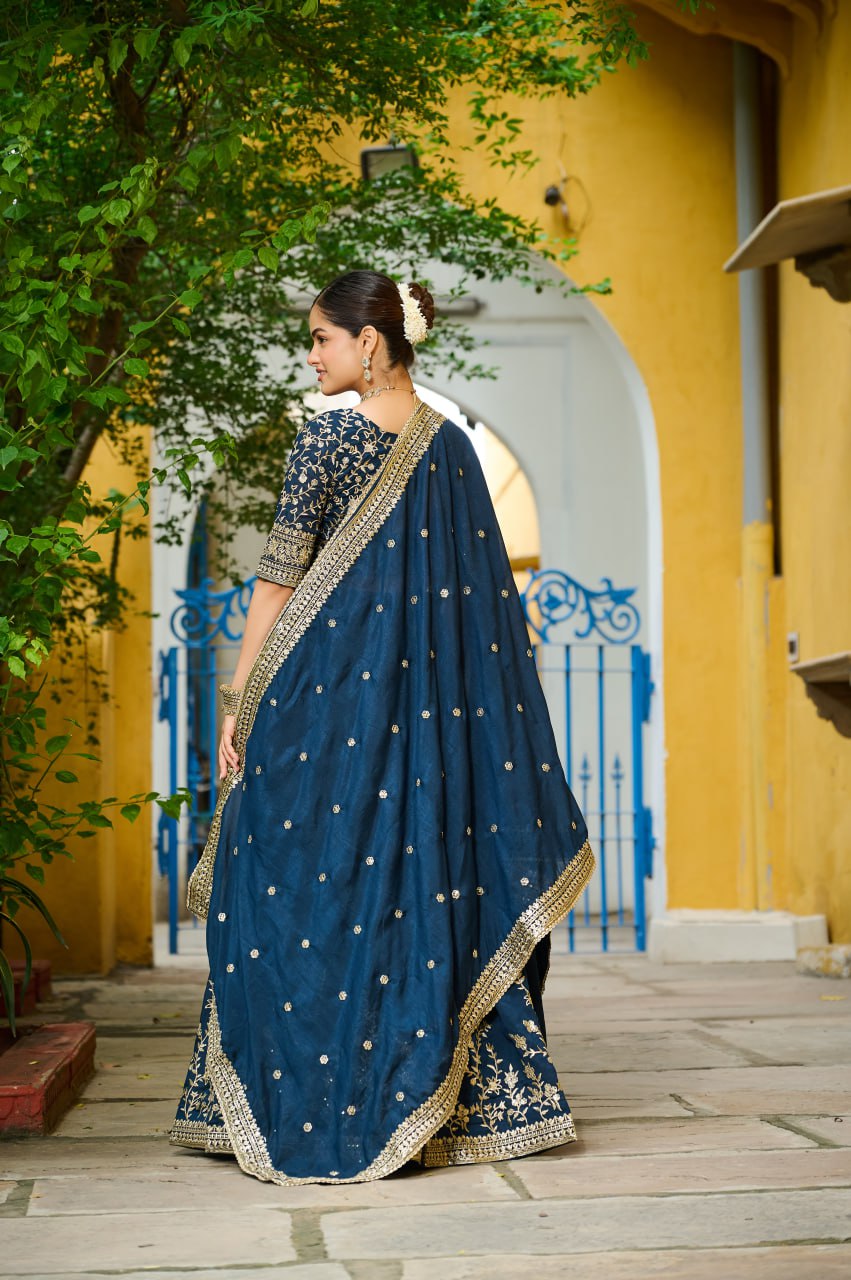 Vichitra Silk Wedding Lehenga