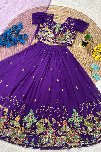 Heavy Faux Georgette - Lehenga Choli