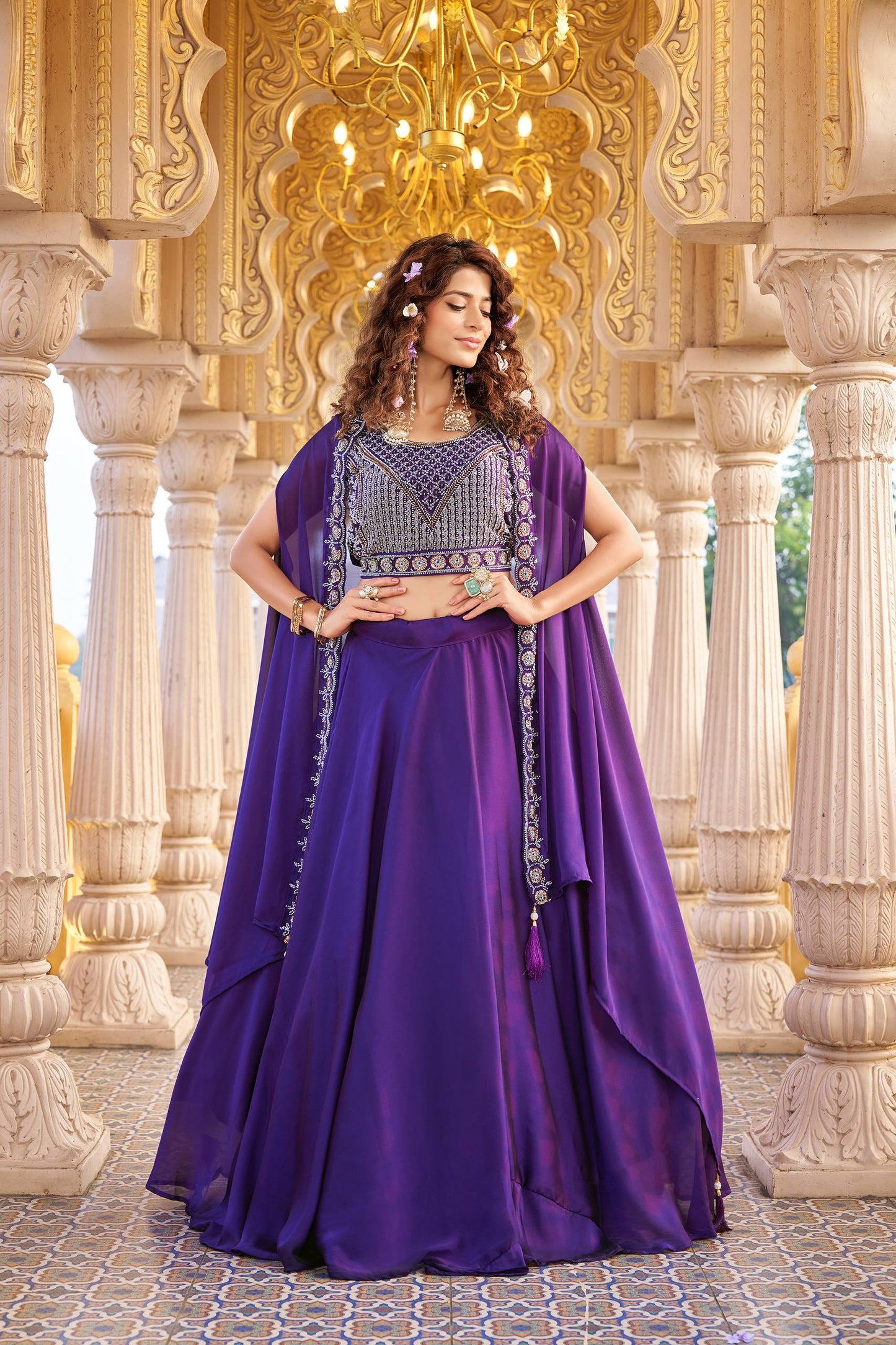 Indo Western Style Three Piece Choli