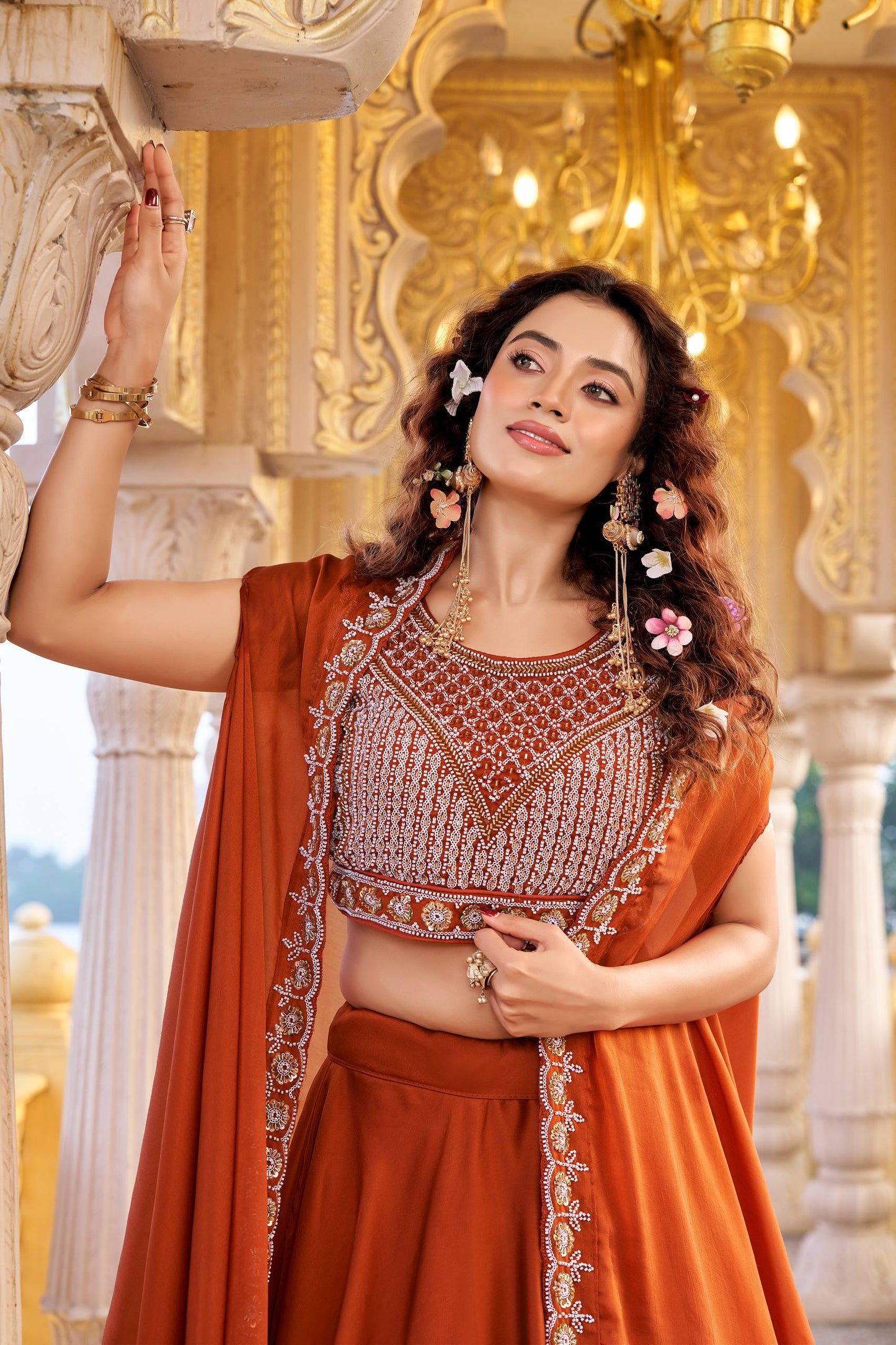 Indo Western Style Three Piece Choli