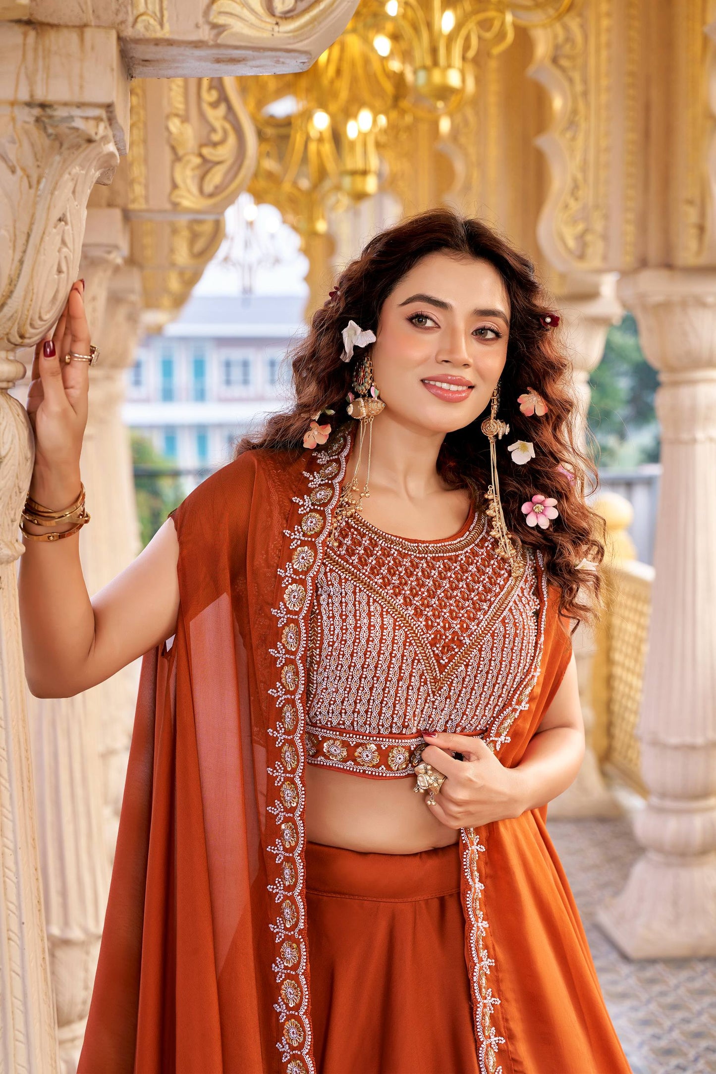 Indo Western Style Three Piece Choli
