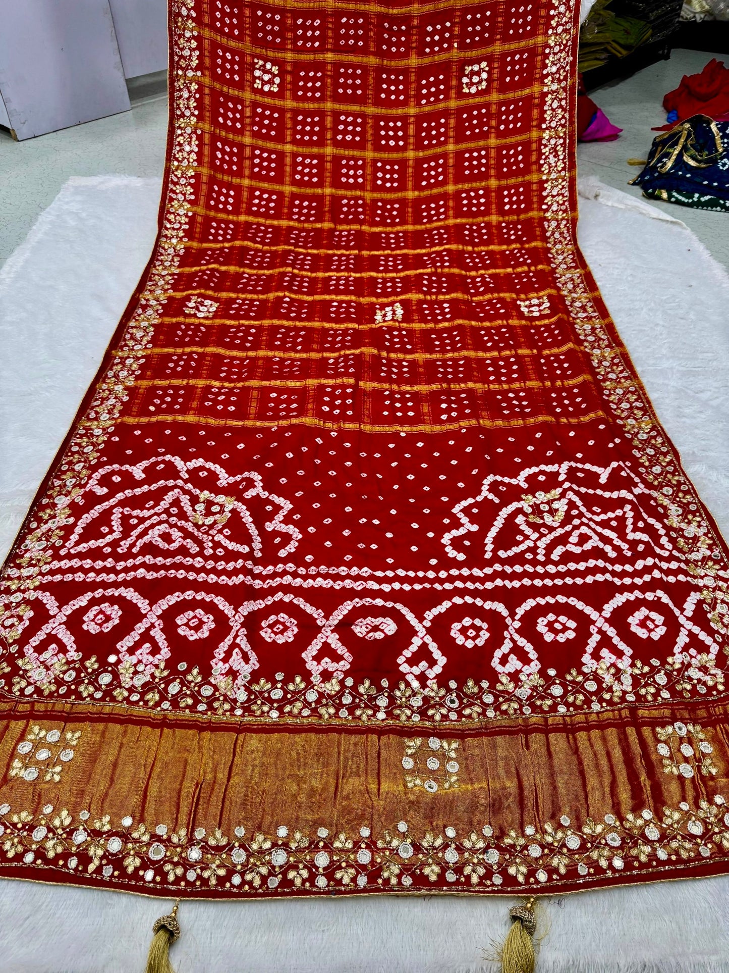 Gharchola Hand Work Gajji silk Saree