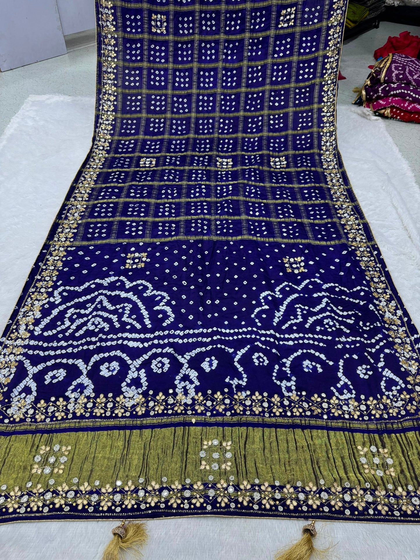 Gharchola Hand Work Gajji silk Saree