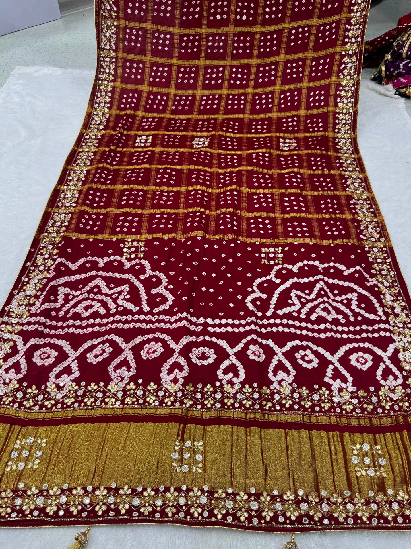 Gharchola Hand Work Gajji silk Saree