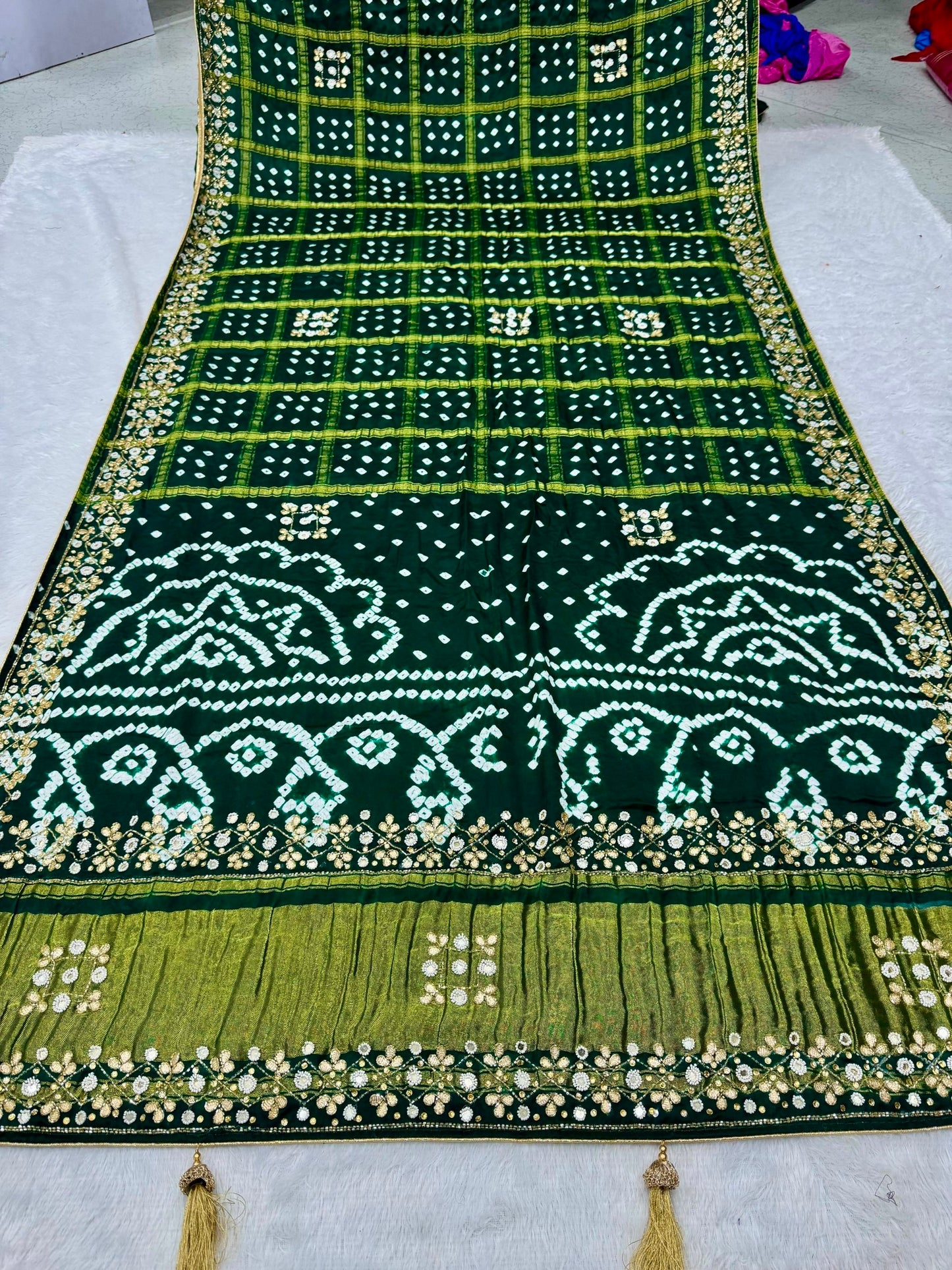 Gharchola Hand Work Gajji silk Saree