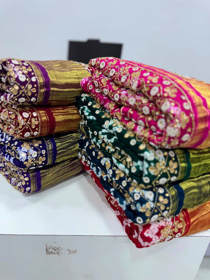 Gharchola Hand Work Gajji silk Saree