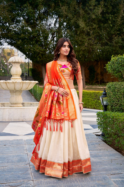 Jacquard silk Paithni Lehenga