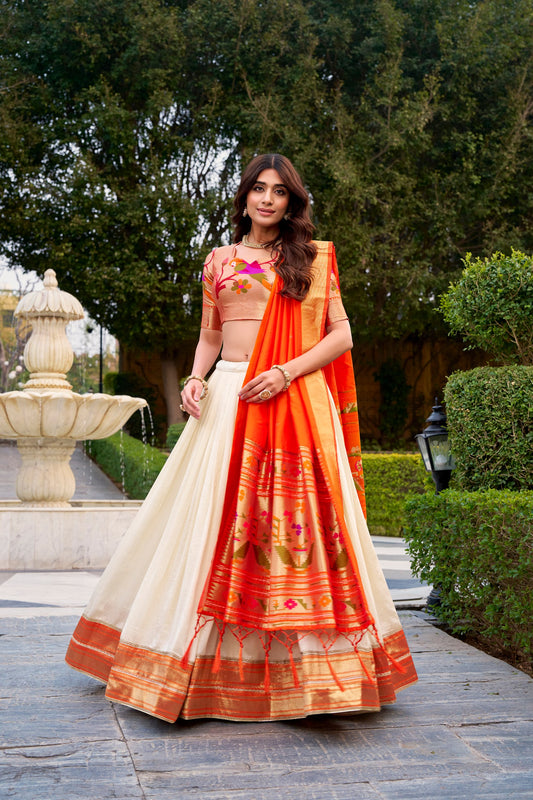 Jacquard silk Paithni Lehenga