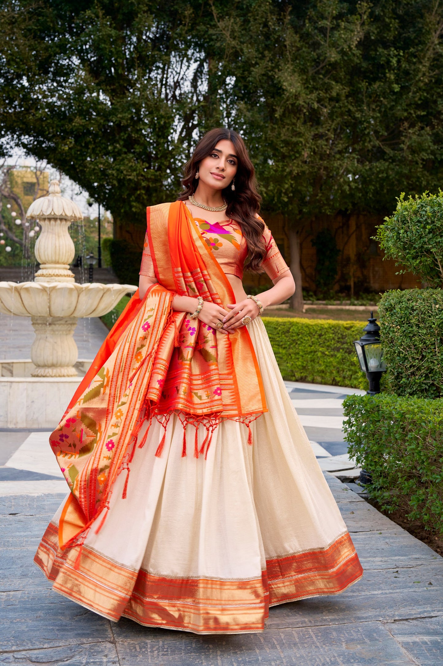 Jacquard silk Paithni Lehenga