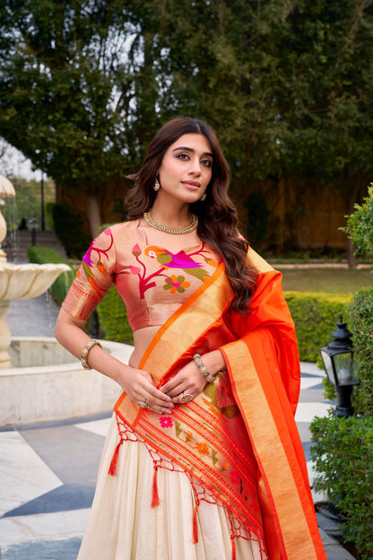Jacquard silk Paithni Lehenga