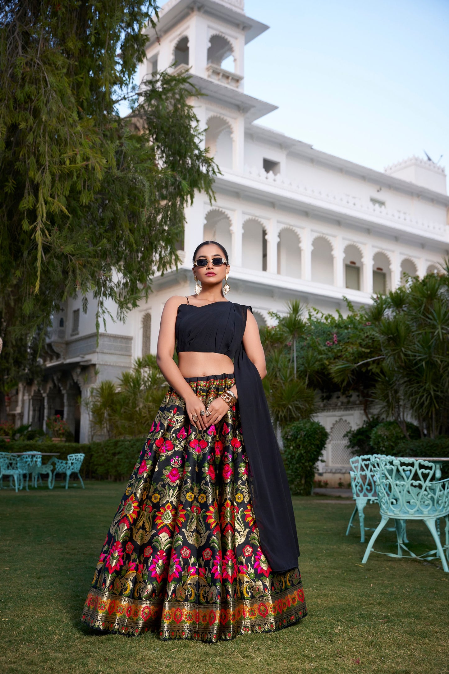 Stylish Blouse with Lehenga