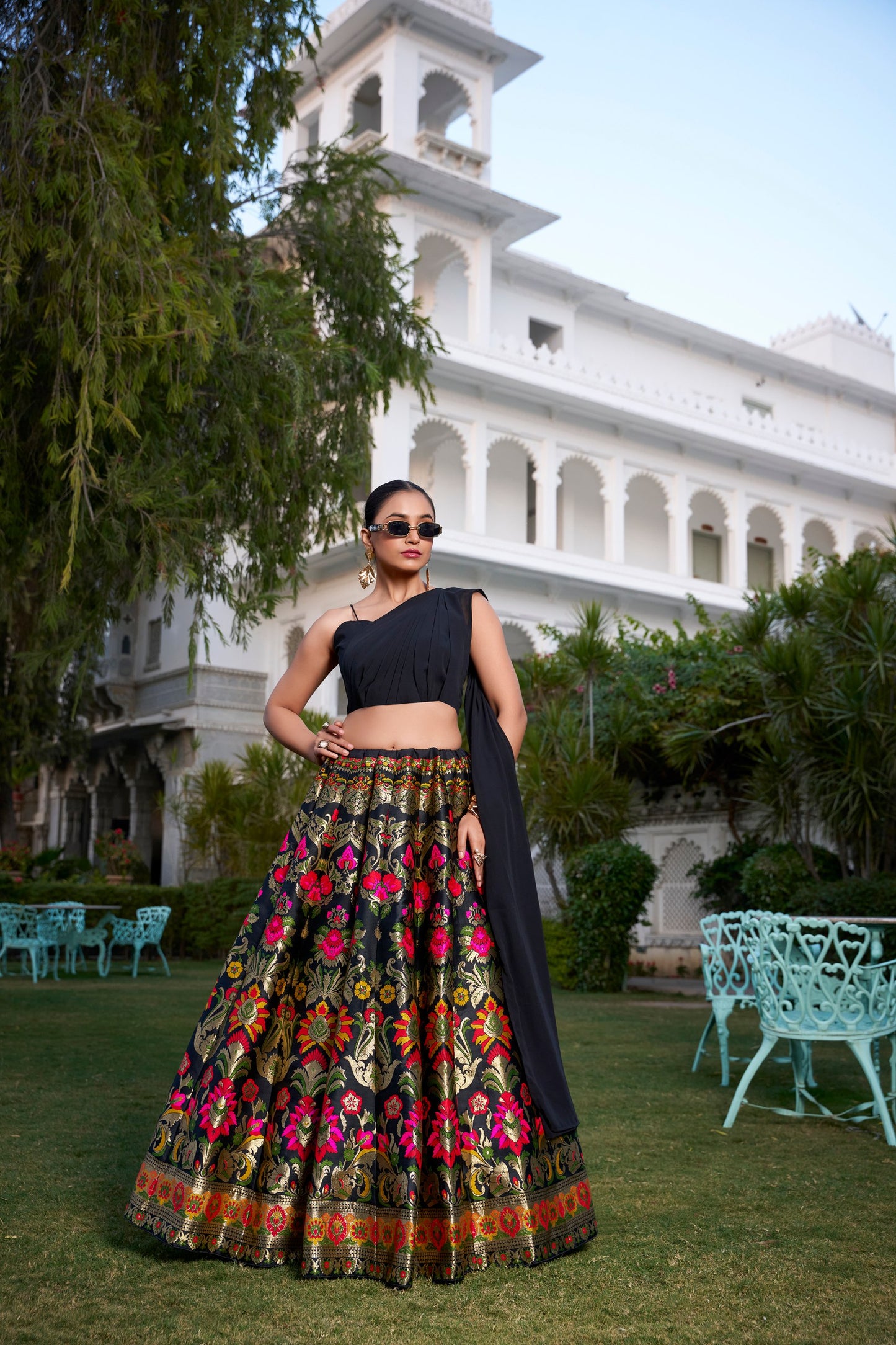 Stylish Blouse with Lehenga